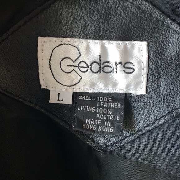 CEDARS Black Genuine Leather Womens 80’s Oversized Jacket - Picture 4 of 7